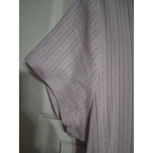 NWT Women's Old Navy Fitted Lace Trim Ribbed Pointelle Tee Top Size XXL Lilac - Picture 6 of 8